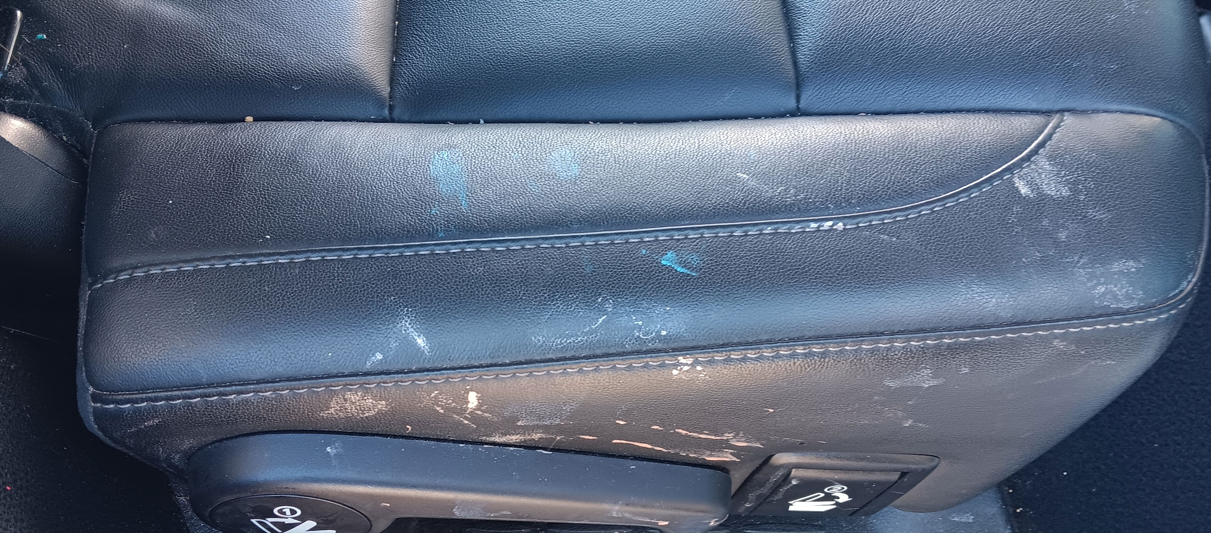 Interior leather restoration Virginia Beach — Before